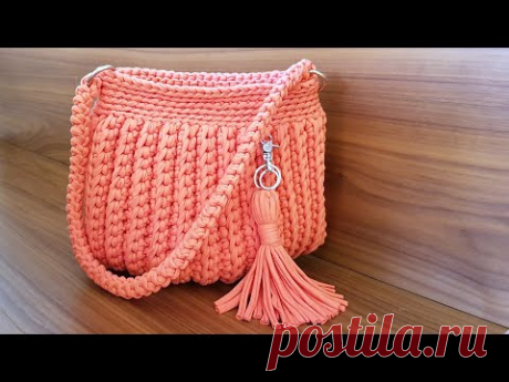 Como Fazer Uma Bolsa Com Fio de Malha - Tutorial de Crochê - YouTube