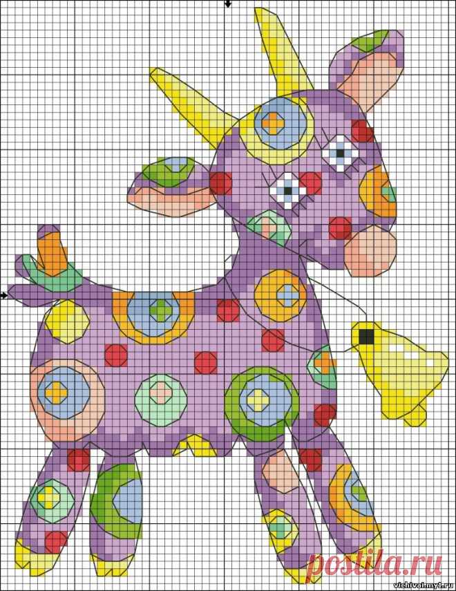 СХЕМА ВЫШИВКИ "КОЗА-ДЕРЕЗА" - ЗВЕРЮШКИ - ДЕТСКОЕ - Каталог файлов - ВЫШИВКА КРЕСТОМ