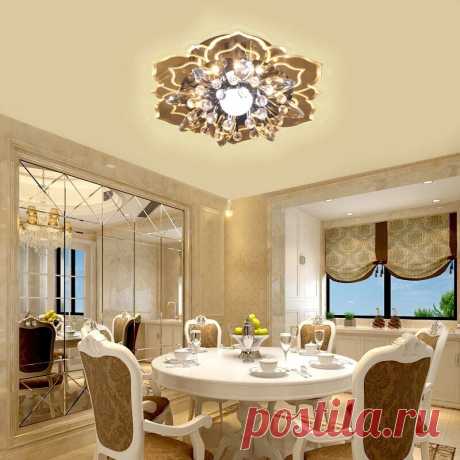 220v 5w 20cm modern led ceiling light hallway aisle bedroom crystal lamp indoor lighting Sale - Banggood.com