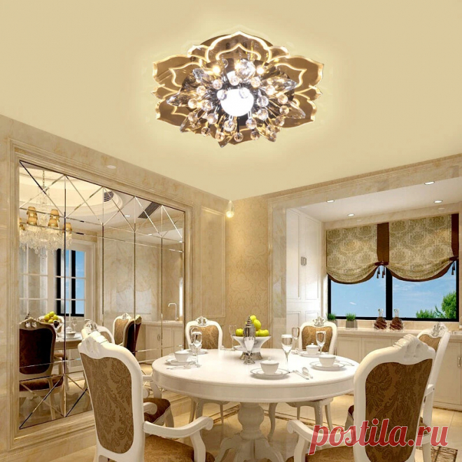 220v 5w 20cm modern led ceiling light hallway aisle bedroom crystal lamp indoor lighting Sale - Banggood.com