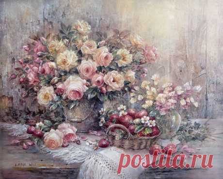 Картинки для декупажа (букеты цветов). Lena Y. Liu. .