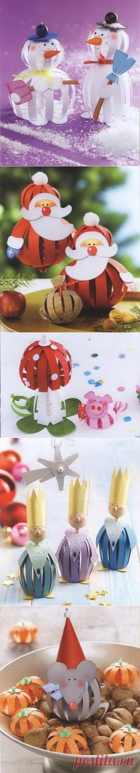 Новогодние поделки в технике китайских фонариков