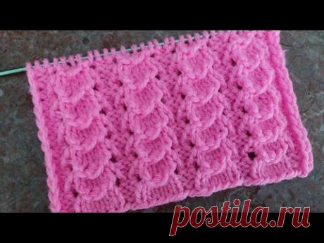 "Ажурные объёмные дорожки " Красивый узор спицами для жилета, свитера, джемпера.