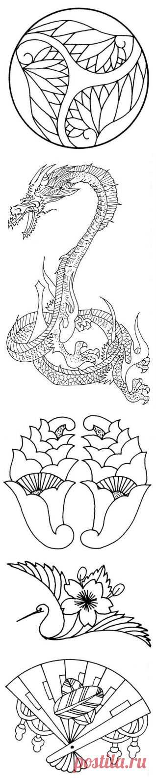 ЯПОНСКАЯ РОСПИСЬ - ТРАФАРЕТЫ.