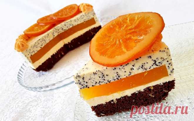 Муссовый торт с апельсинами и маком | Рецепты на FooDee.top
