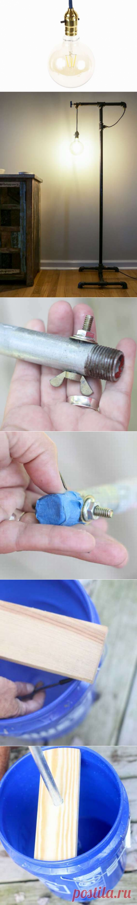 Торшер из труб своими руками