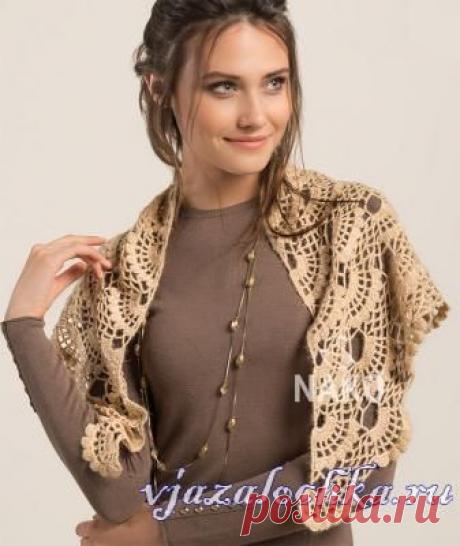 Схема вязания шали крючком из вееров