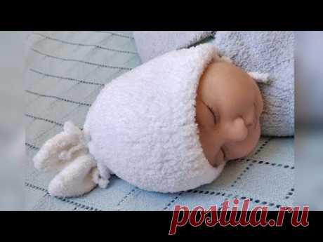 Чепчик Зайка на возраст 0-3мес. Шапочка с ушками зайчика спицами. Подробный МК с расчетами