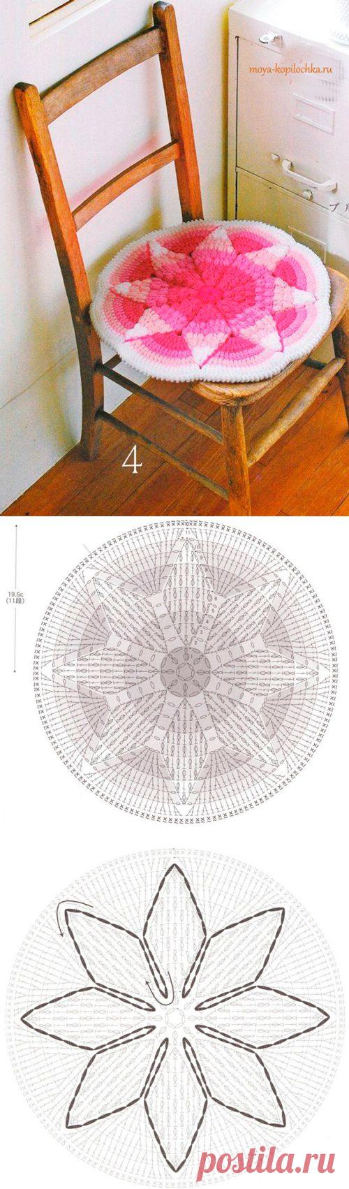 Подушки — сидушки. 40 ковриков на сиденья со схемами - Вязание - Моя копилочка