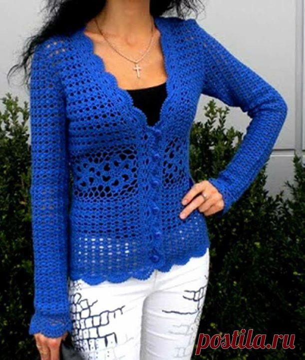 Красивый ажурный жакет Конкурс 
