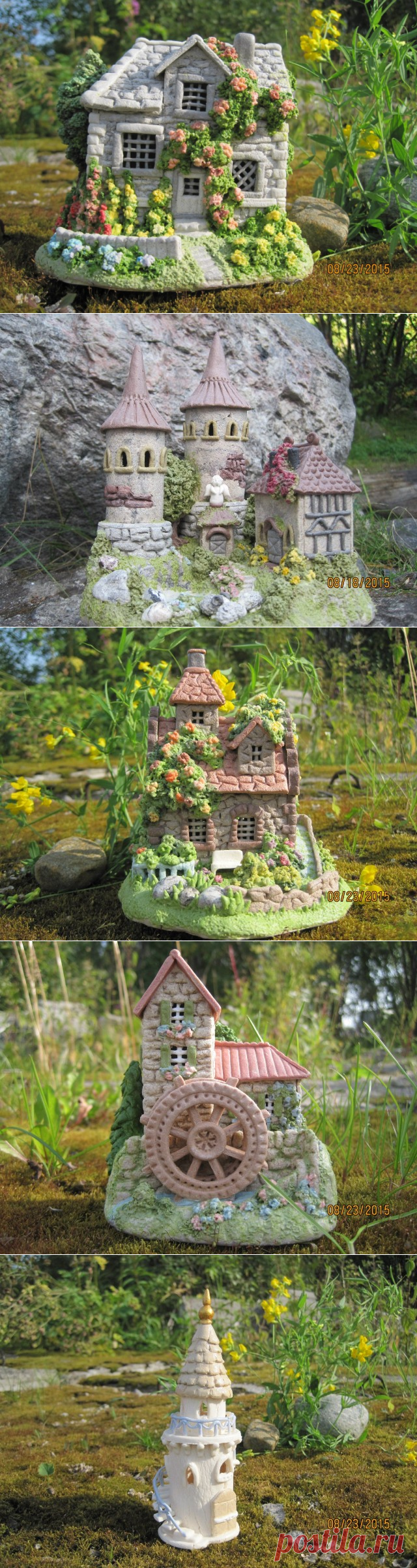 домики из солёного теста.
