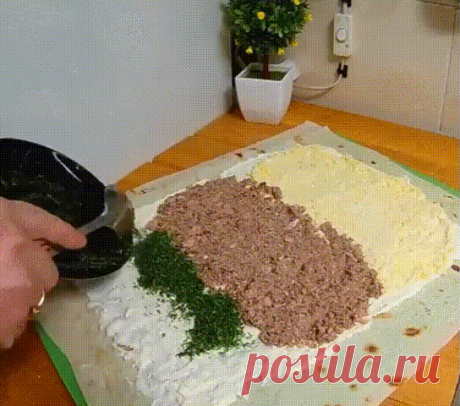 рулет с консервой лаваш