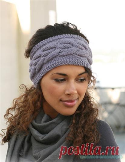 Красивое вязание | Повязка на голову спицами