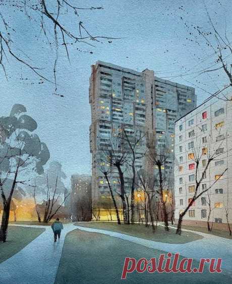 Художник Вера Кириченко
"Сумерки в городе"