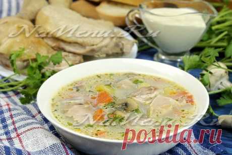 Сливочный суп с курицей и грибами шампиньонами, рецепт с фото
