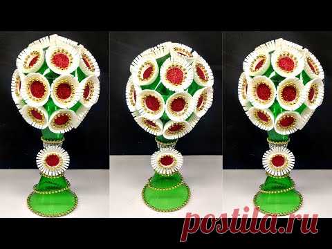 Ide Kreatif - Bunga dari botol sprite bekas || Plastic bottle craft ideas handmade Flower