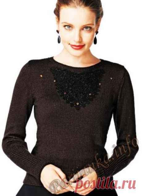 Пуловер с кружевом (ж) 979 Creations 2014/2015 Bergere de France №4355