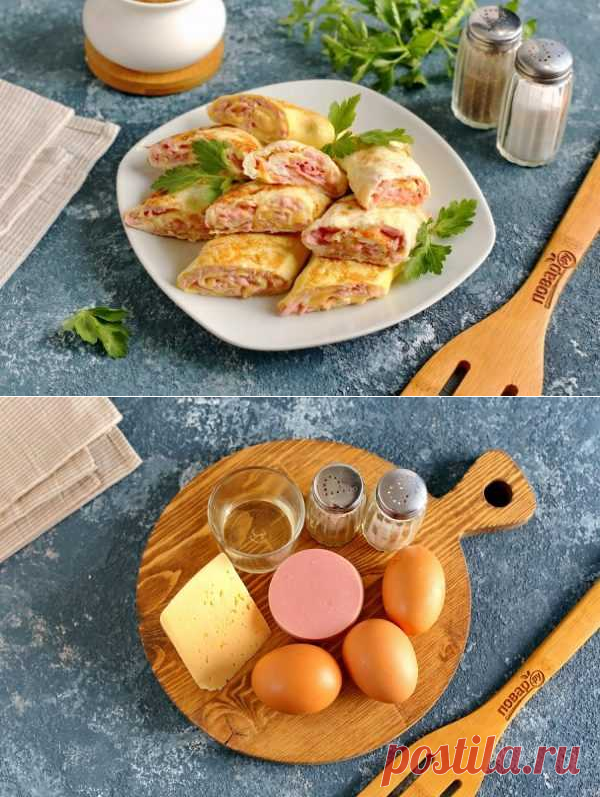 Рулетики из омлета с начинкой | Вкусные кулинарные рецепты