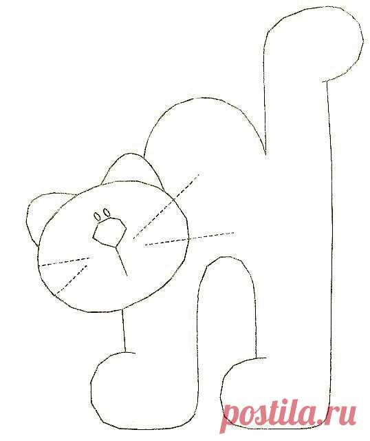 Аппликация (вышивка) кошка