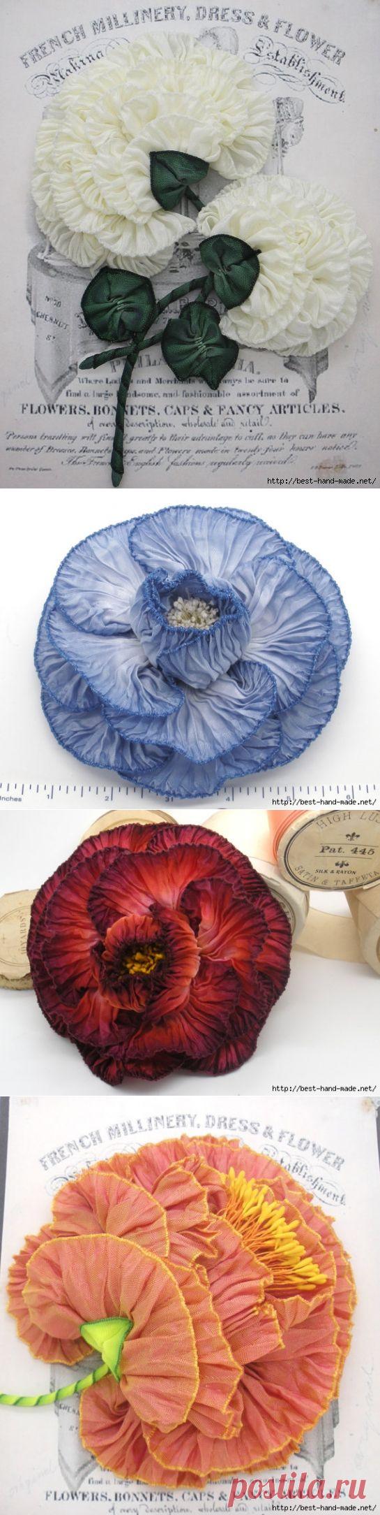 Оригинальные цветы из лент от Clytemnestras Closet, США. И немного информации о моем выступлении