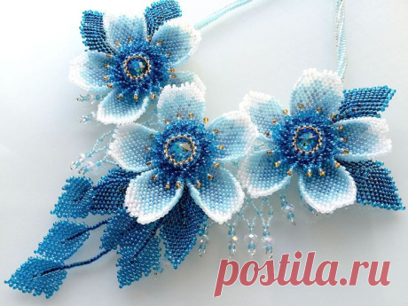 ブルーのお花のボリュームビーズネックレス | Jewelry Inspiration - Itty Bitty Beads | Pinte…