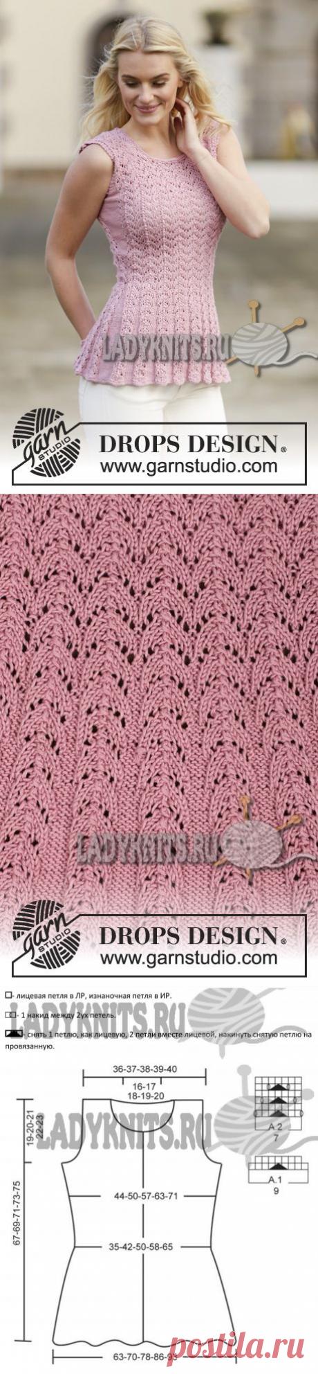 Топ спицами с баской Love Is In The Air от Дропс