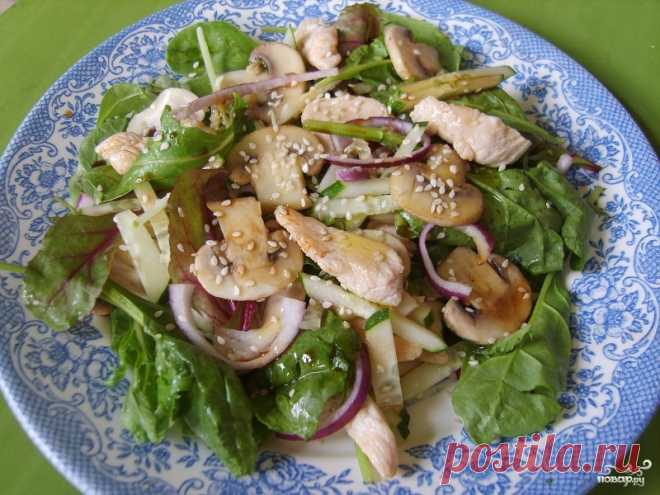 Салат пикантный с курицей и шампиньонами - пошаговый рецепт с фото на Повар.ру