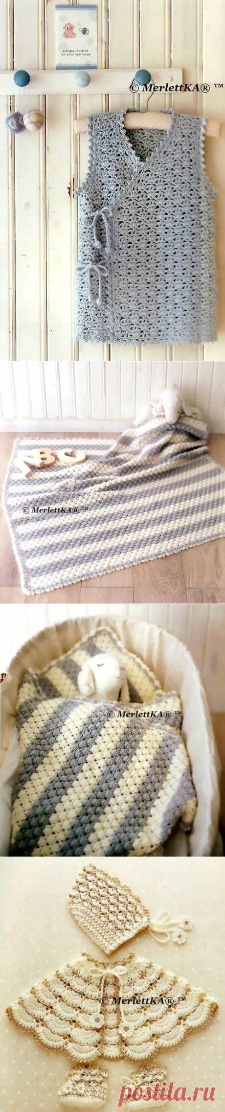 Подборка одежды для младенцев ☆ вязание крючком