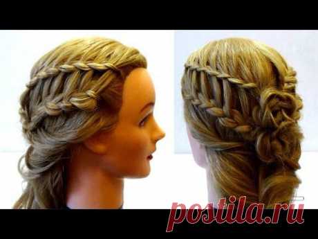 Прическа на лето с плетением. Легкая красивая прическа своими руками. Summer hairstyle with braids - YouTube