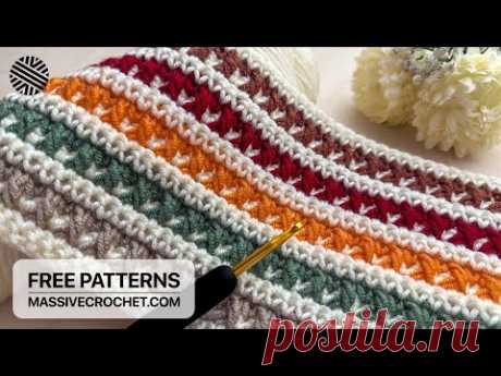 VERY EASY Crochet Pattern for Beginners! 🧡 ❤️ 🤎 UNUSUAL Crochet Stitch for Baby Blanket & Bag