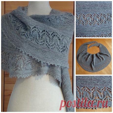 Шаль с ажурными вставками &quot;Ожидание дождя&quot;