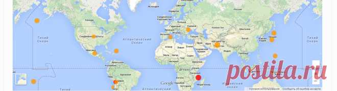 Карта землетрясений онлайн