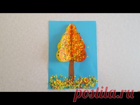 Дерево Осень Аппликация из цветной бумаги
