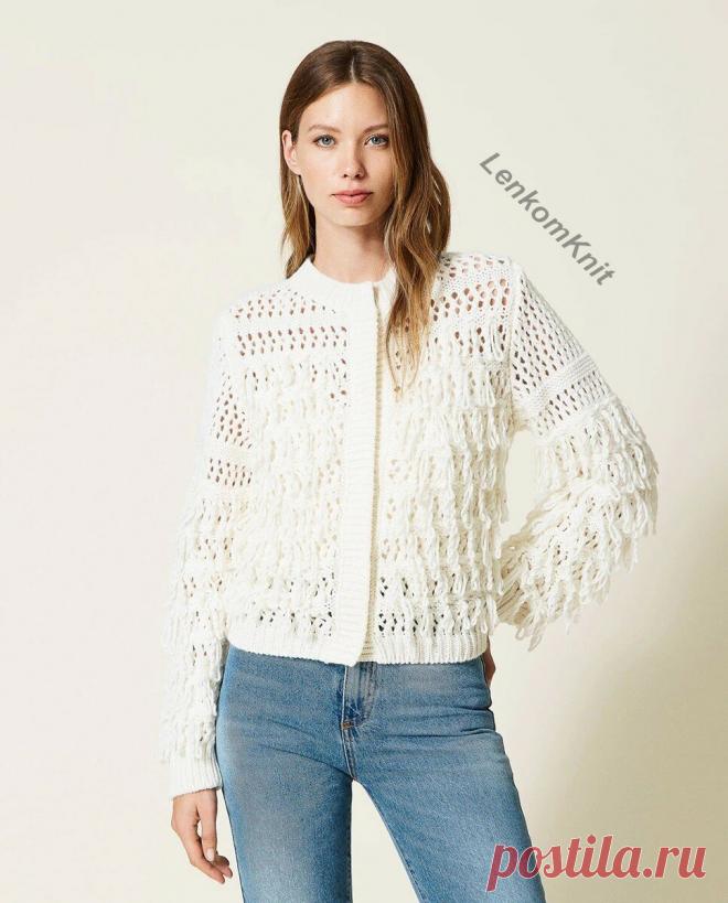Вязаные новинки в молочно-белом цвете (со схемами) | Вязание спицами LenkomKnit | Дзен