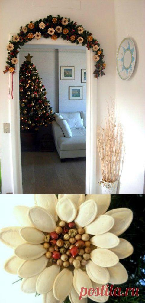 Праздничный декор из тыквенных семечек. Мастер-класс  | Домохозяйка