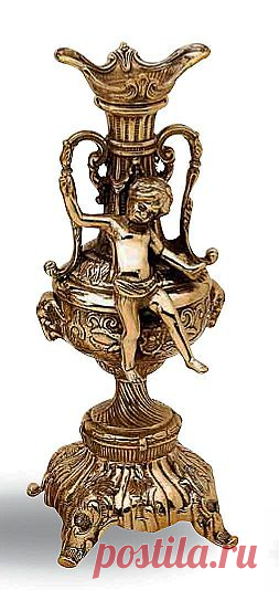 Подсвечник, 20х40 см DX (состаренная латунь), Stilars (интерьерные аксессуары), Отделка из латуни "Состаренная" латунь