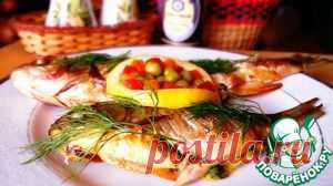 Фаршированная рыба на решетке - кулинарный рецепт