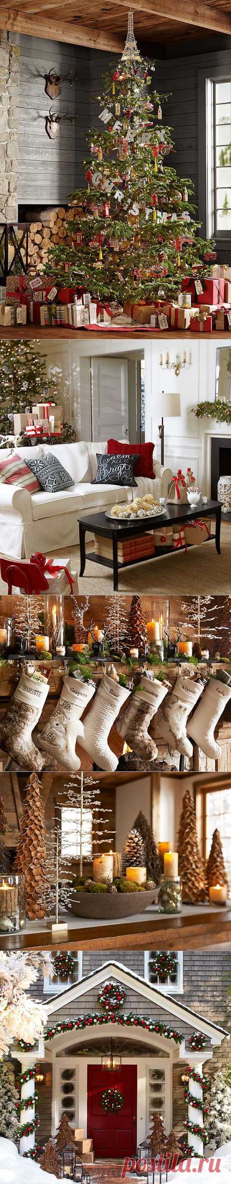Новогодние идеи оформления в новой коллекции Pottery Barn.