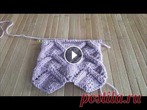 Красивый ажурный узор спицами для свитера или кардигана.