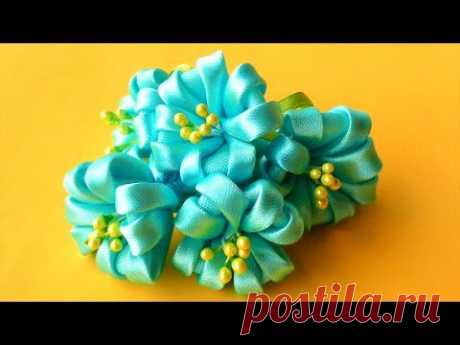 Цветочки КАНЗАШИ без Клея и Иголки! Мастер-класс / Kanzashi Flowers Tutorial / ✿ NataliDoma - YouTube