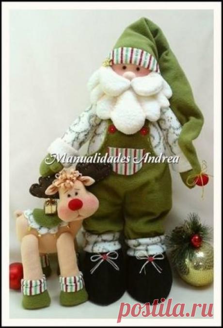 Шьем Санту и Оленя. Подробные выкройки прилагаются