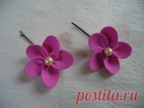 Поделки бумага пены цветок заколки для волос - Createsie