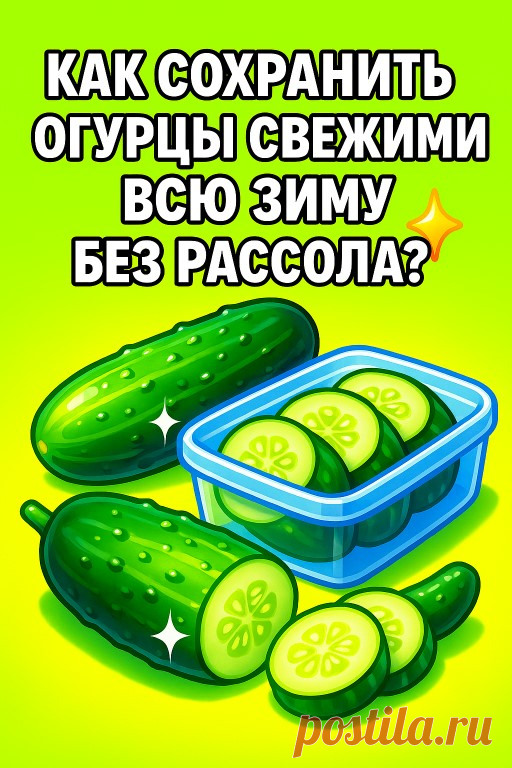 🥒 Огурцы, которые остаются свежими 250 дней — способ из... | Интересный контент в группе Дача - Загородный Рай. Идеи!