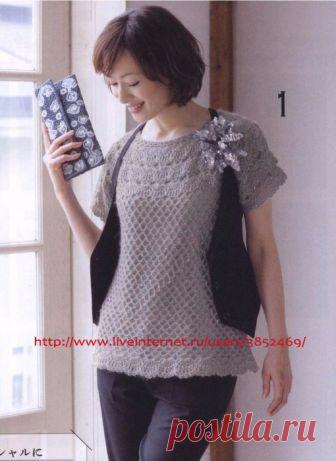 Кофточка связанная одним полотном