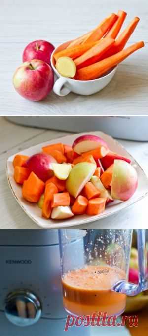 Морковно-яблочный сок с имбирем