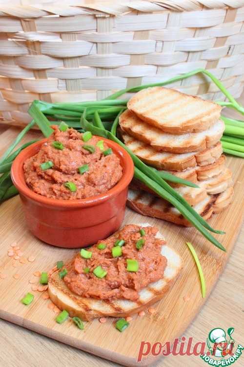 Паштет из печеного перца и чечевицы - кулинарный рецепт