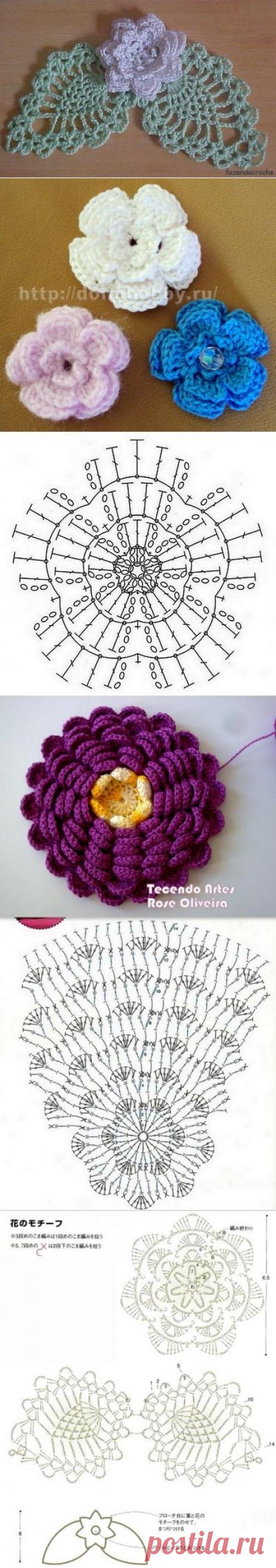 Fleurs colorées et leurs grilles gratuites , au Crochet ! - Le blog de Anne