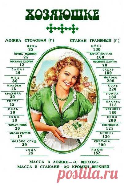 Отличная памятка для хозяюшки!