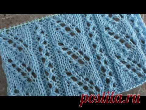 Красивый ажурный узор спицами для красивой кофточки, блузы, туники, палантина.