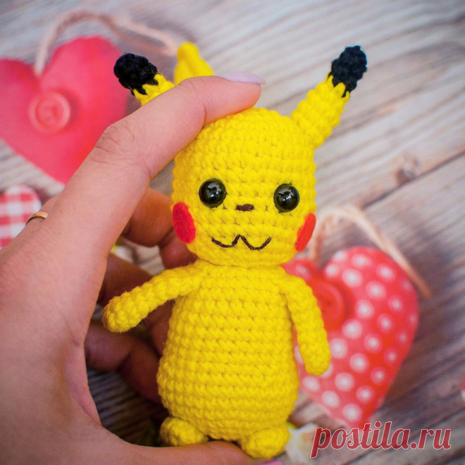 PDF Пикачу крючком. FREE crochet pattern; Аmigurumi doll patterns. Амигуруми схемы и описания на русском. Вязаные игрушки и поделки своими руками #amimore - покемон пикачу, pokemon, pocket monster, ポケットモンスタ, Pikachu, ピカチュウ, покемоны. Amigurumi doll pattern free; amigurumi patterns; amigurumi crochet; amigurumi crochet patterns; amigurumi patterns free; amigurumi today.